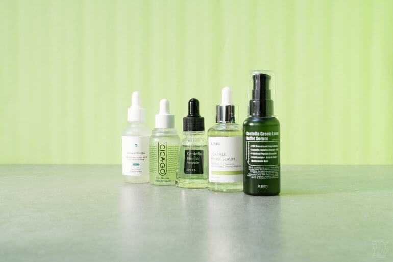 Centella Asiatica/ Cica cosmetic products: ampoules/serums Purito, Iunik, Cosrx, Cicago, Tosowoong